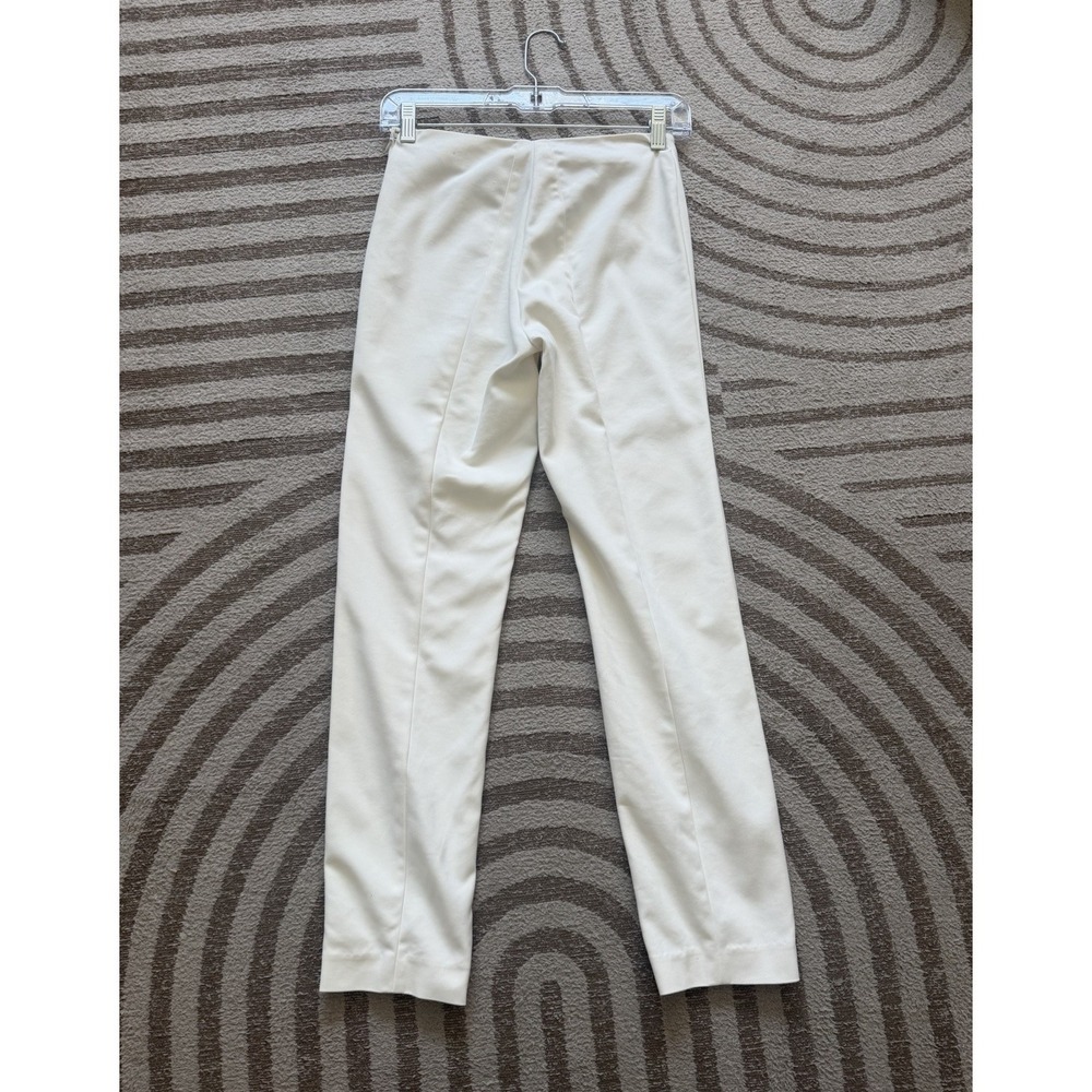 AKRIS Melissa Techno Pants Sz US 2 Off White Ivory Slim Leg Neutral Cotton Blend - Picture 5 of 8
